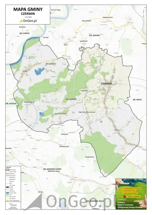 Mapa gminy Czermin